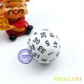 Bescon Polyhedral Dice 50-sided Dice, D50 die, D50 dice, 50 Sides Dice, 50 Sided Cube of White Color