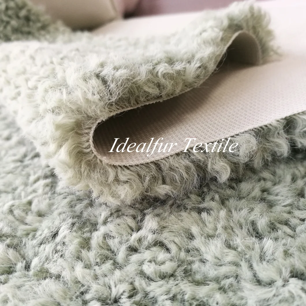 Bright Green Shaggy Wool Fake Fur