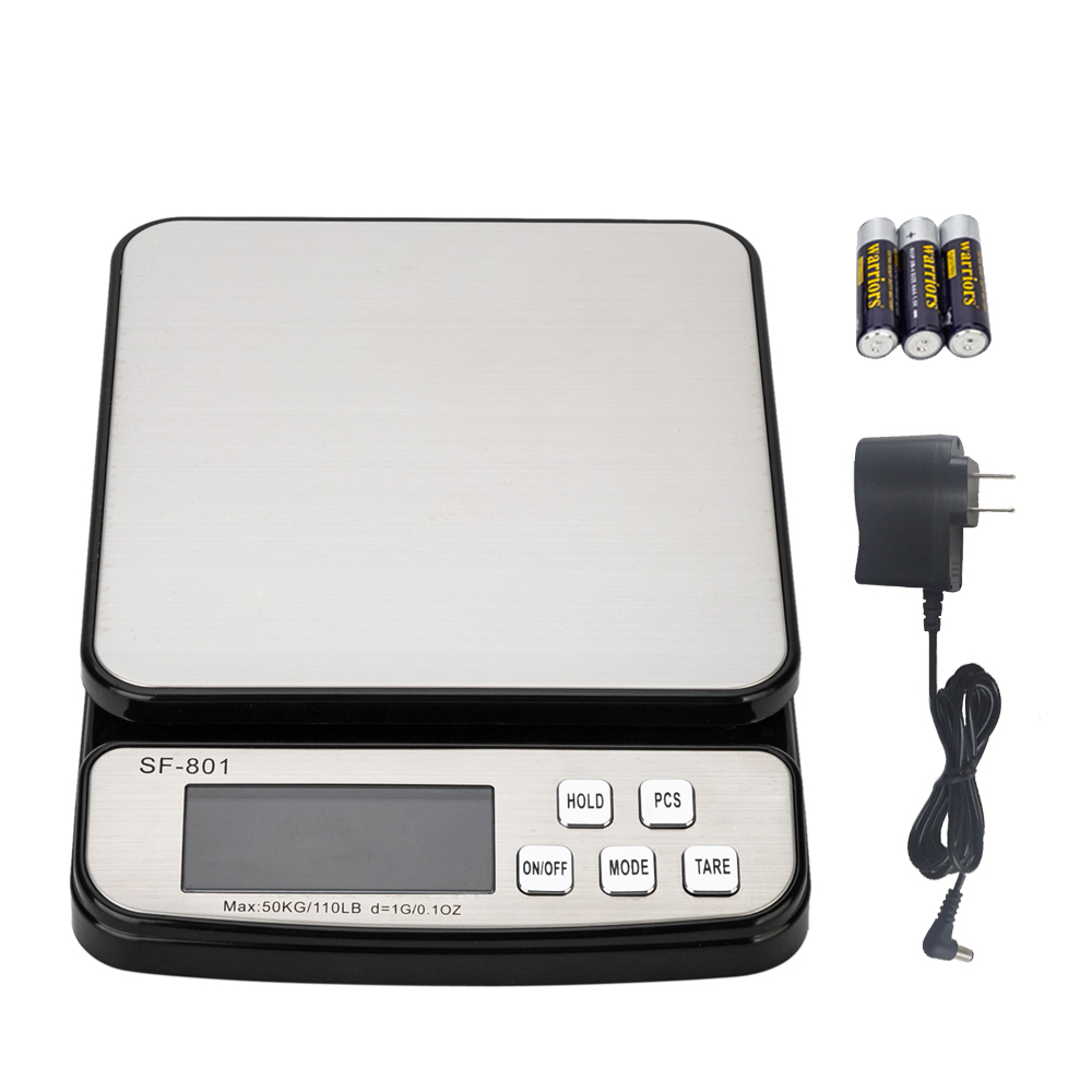 110lb x 1g Digital Scale Postal Shipping Scale AC Adapter Battery SF-801