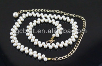 Ladies Fashion plastic pearl beaded belt of Waistband