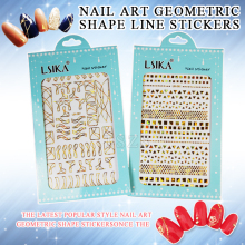 newest nail art Geometric shape line stickers