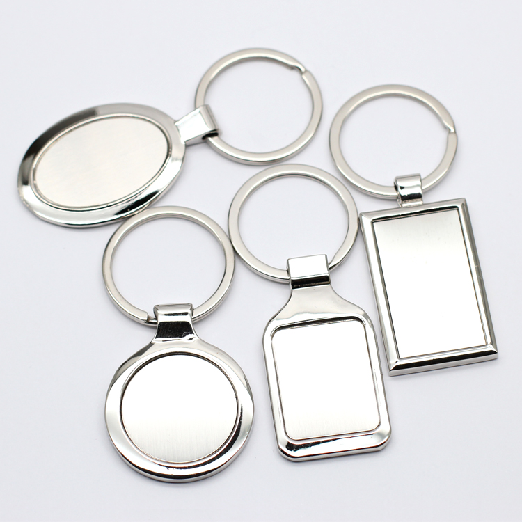 China Manufacturers Cheap Wholesale Custom Fashion Double Blank Metal Souvenir Keychain With Logo No Minimum