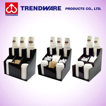 Counter Organizer Condiment Holder ABS Coffee Cup Lid Dispenser