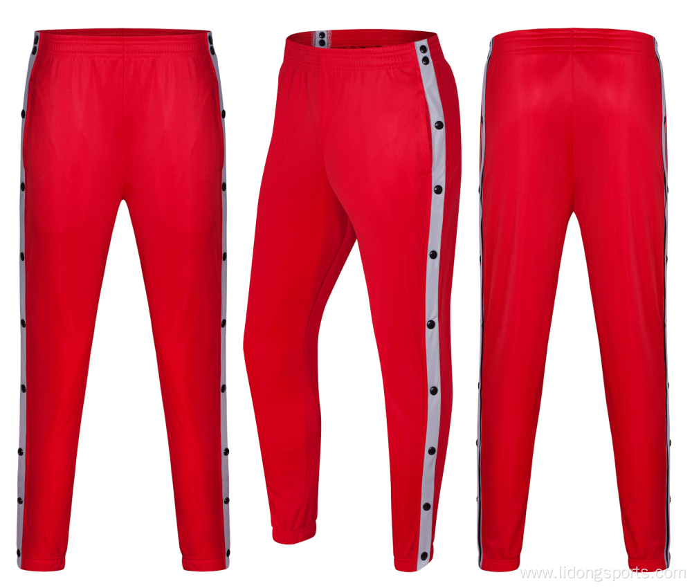 basketball soccer sports full open buckle button pants