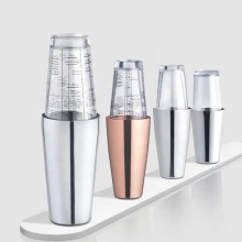 Factory Direct 800ml Boston Style Stainless Steel Glass Cocktail Shakers with Engraved Top Pieces - 28 oz Set