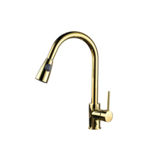 Golden Single Handle and Plastic Sprinkler Head Kitchen Faucet - Single Hole Llave Agua Lavabo