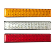 12LED Three Color Amber White Red Truck Trailer Light Bar