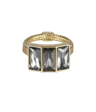 CZ diamond ring with gold plated 1201-A