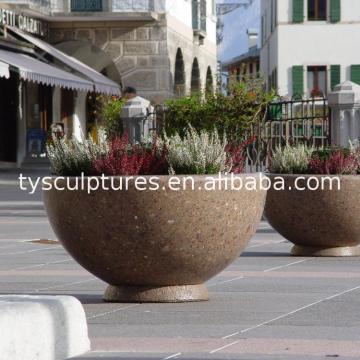 Hot sale European decorative simple natural stone pot antique stone flowerpot