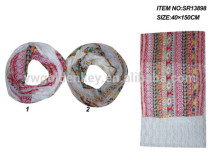 2016 fashion lace infinity scarf flower twill lace infinity scarf