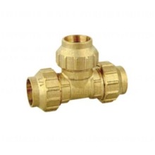 brass compression quick connector tee for pe pipe