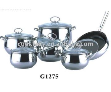 12pcs stainless steel frypan (cookware set)