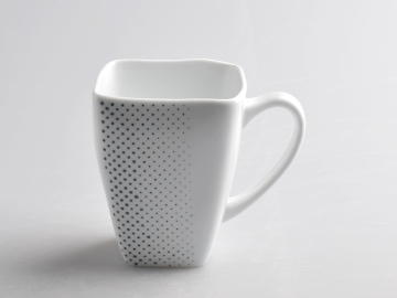 Square hand painting fine porcelain mug