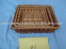 sell brown rectangle square willow basket