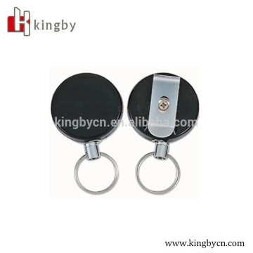 round shape metal retractable badge reels with keyring