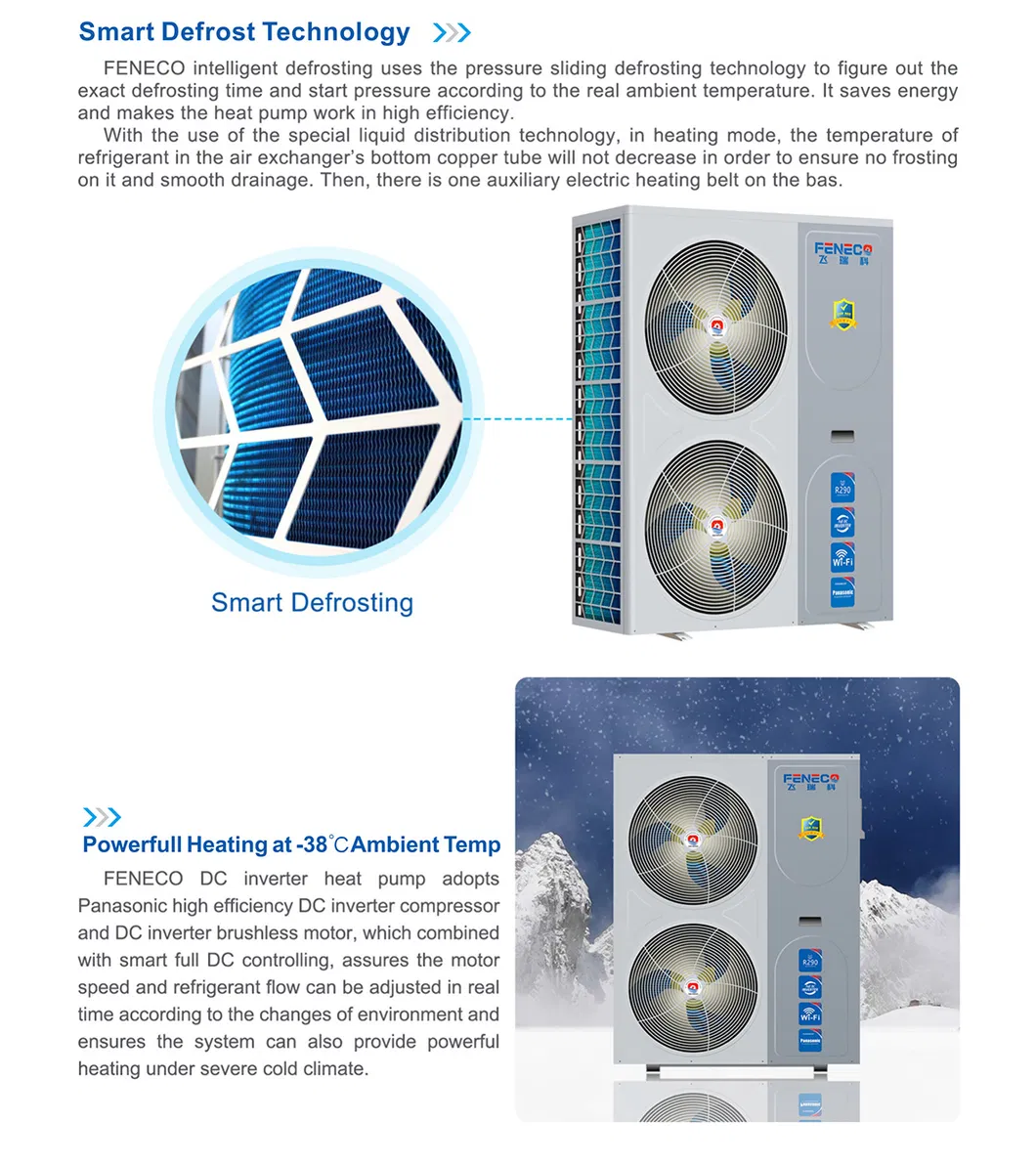 Europe Air Source Heating Cooling Heat Pump ERP a+++ R290 8kw to 18kw