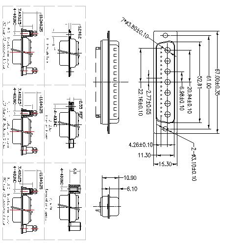 PDC24W7-MXXXX00 Coaxial D-SUB 24W7 MALE Solder Cup PDC24W7-MXXXX00 Coaxial D-SUB 24W7 MALE Solder Cup