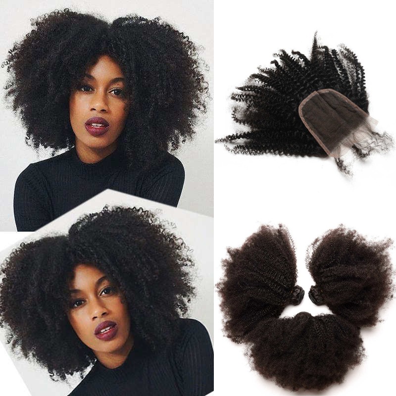 Hair Wholesale Supplier High Quality Afro Kinky Curly Virgin Human Hair Peruvian Hair Bundles Unprocessed Virgin With Closure