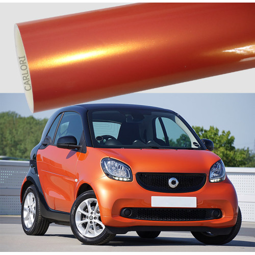 kovové zářící oranžové auto wrap vinyl