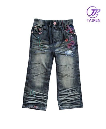 Hight Quality Children Girls Jeans Long Pants With Waterproof Denim Girls Pants For Kids