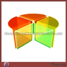 Colourful acrylic/perspex combined table