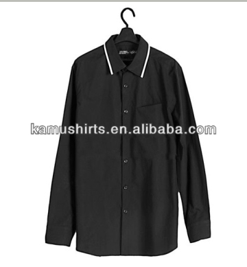 Mens black cotton dress shirts fashion man shirts