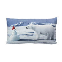 Polar bear and snowman cushion