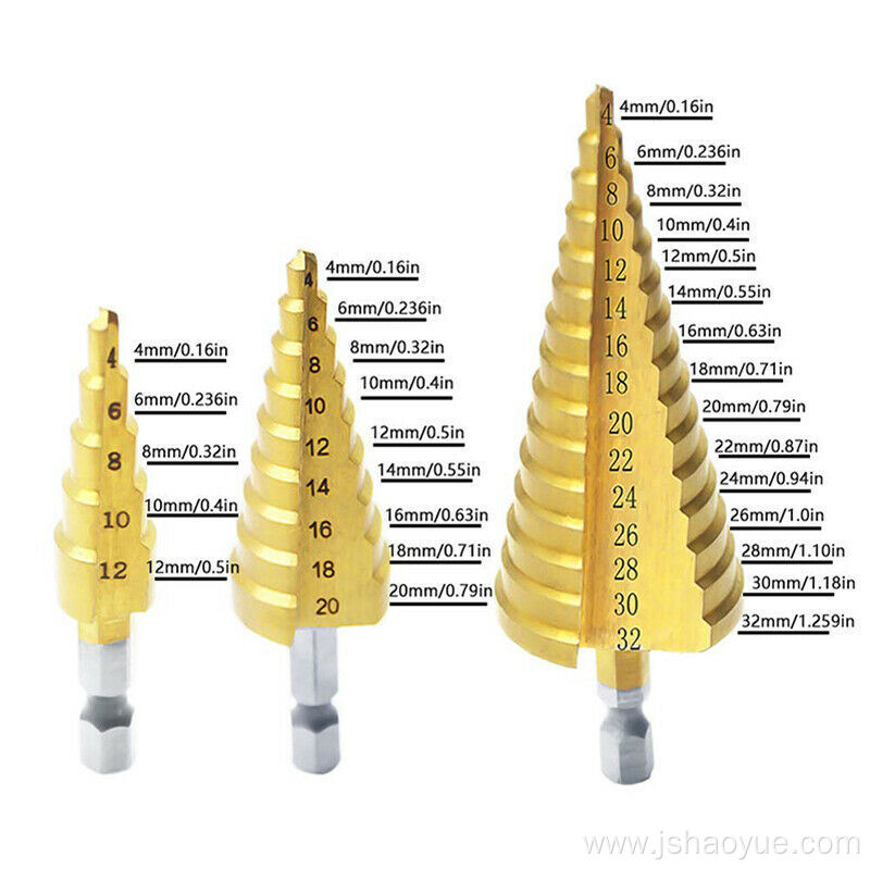 Cone Conical Drill Bit Hex 1/4" Shank