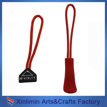 Custom logo pvc cord zip leather puller