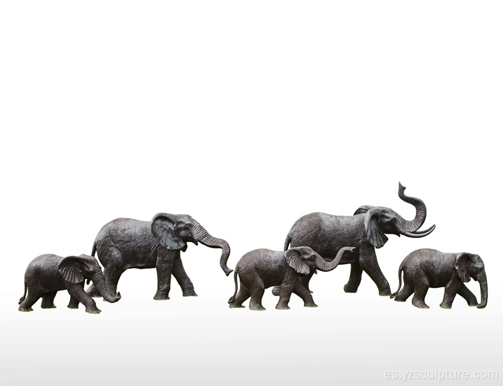 Escultura del elefante del jardín del bronce del tamaño de la vida del metal del bastidor