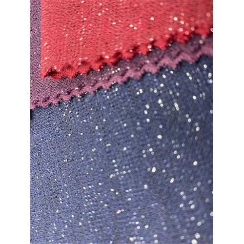 Tissu tricoté en polyester lurex avec fil métallique