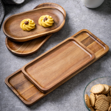 Oval Wooden Decorative Tea Tray for Home Tableware