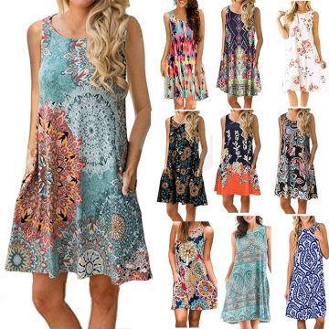 Fashion Women Clothing Floral Printed Maxi Boho Dress Vestido Women Dresses