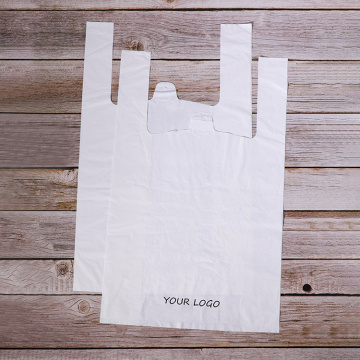 Food grade large transparent biodegradable t-shirt bag