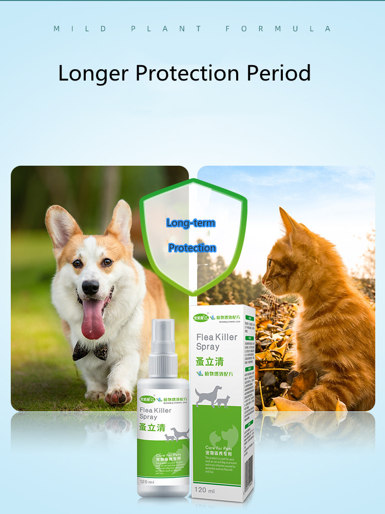 Nature material dog and cat flea killer spray