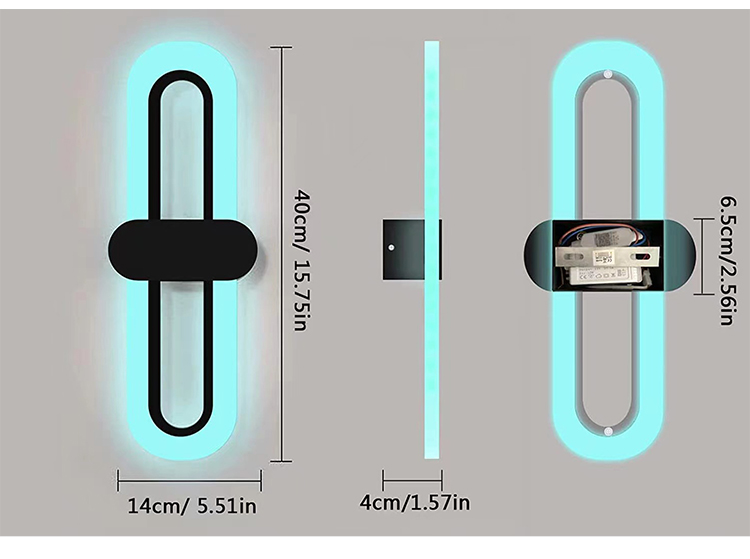 110V 220V Modern Outdoor Exterior Linear Strip Wall Lamp RGBW Garden Sconce Long LED Wall Light