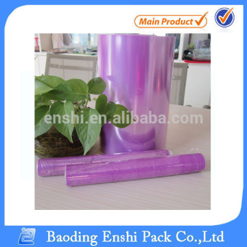 clear purple colored food cling wrap film