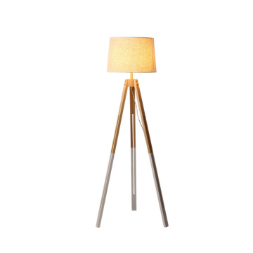 LEDER White Wooden Floor Lamp