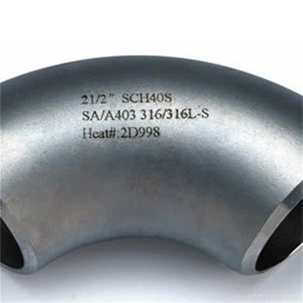 Codo de la soldadura sanitaria SS304 / 316L del acero inoxidable del estruendo del ISO