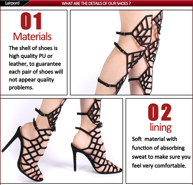 Spider web style high heel sexy sandals