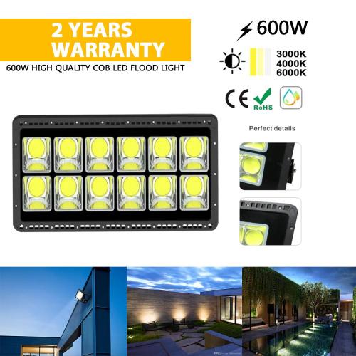 600W LED floodlight above garage