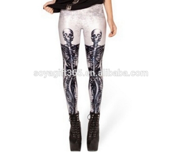 Sexy Mechanical Skeleton Skull Mermaid Digital Print Leggings Pants