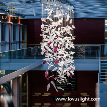 Large-scale project chandelier chandelier shopping mall chandelier Petal synthetic chandelier Modern innovative chandelier