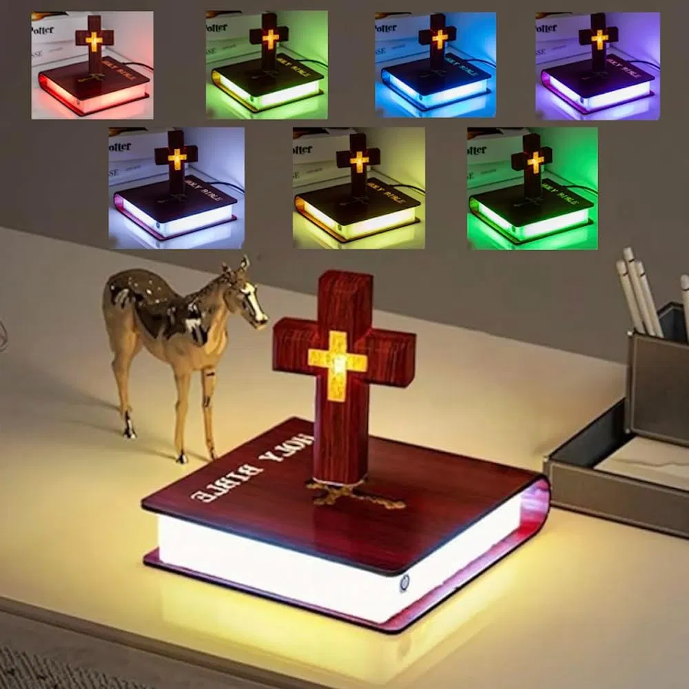 Holy Nightlight: Magnetic Levitating Cross Decor for Peaceful Spaces
