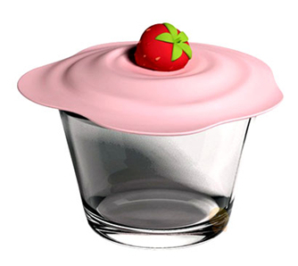 Magic Silicone Cup Cover, Strawberry Cup Lids