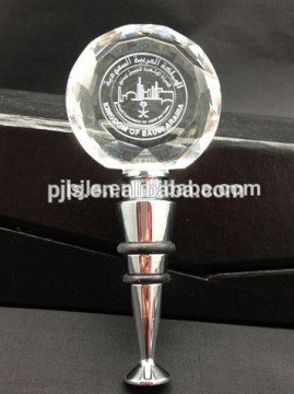 Promotional Cut Crystal Wine Stopper For Party Supplies, Crystal Bottle Stopper