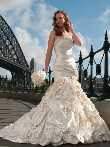 ivory hot sell mermaid strapless bridal couture