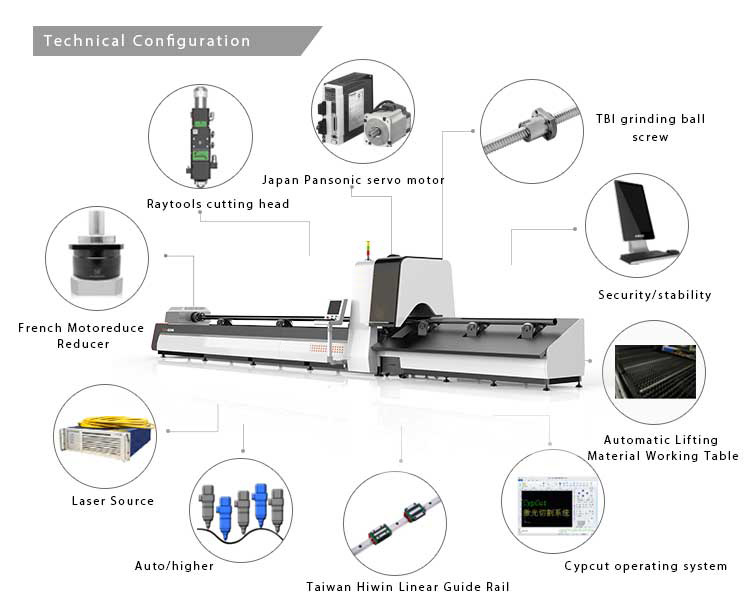 Máquina de corte láser para tuberías de 2000w