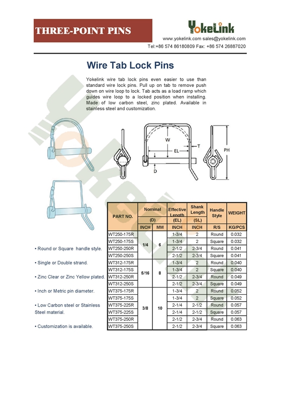 Yokelink Three Point Pins Catalogue 2