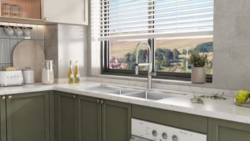 Stainless Steel DrainBoard Double Bowl Kitchen Sink